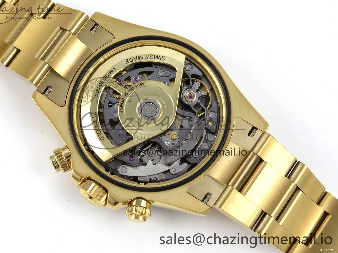 0409 Daytona Artisans Skeleton YG ADGF Best Edition Skeleton Dial on YG Oyster Bracelet SA FlexibleFit 754